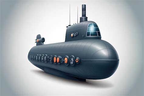 submarine white background.